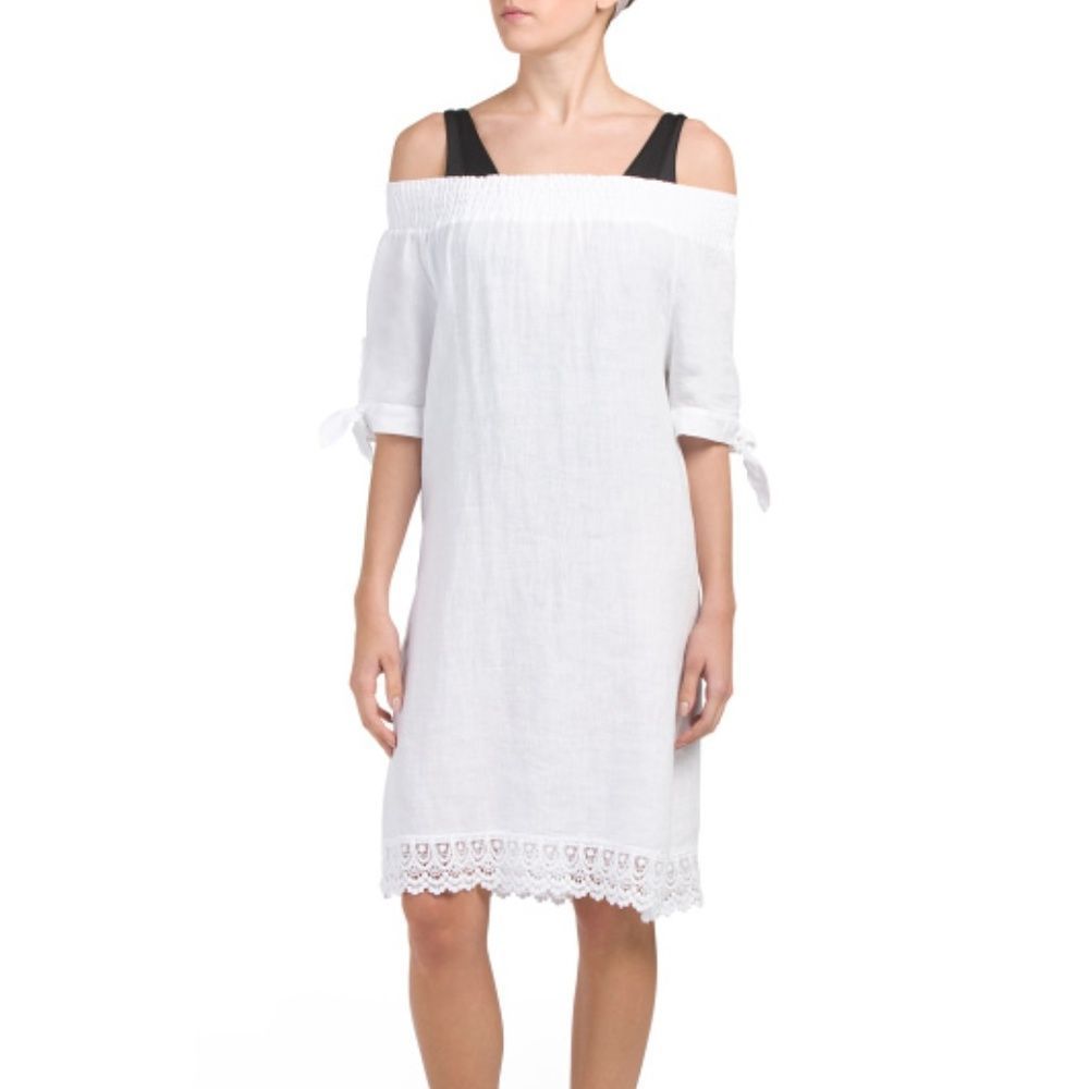 Italian White Linen Cover-up Dress TERZO MILLENNIO